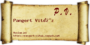 Pangert Vitéz névjegykártya